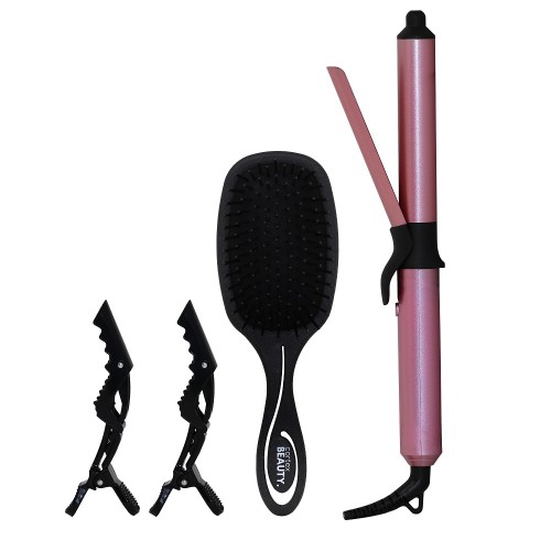 Set de rizador de pelo, cepillo y pinzas